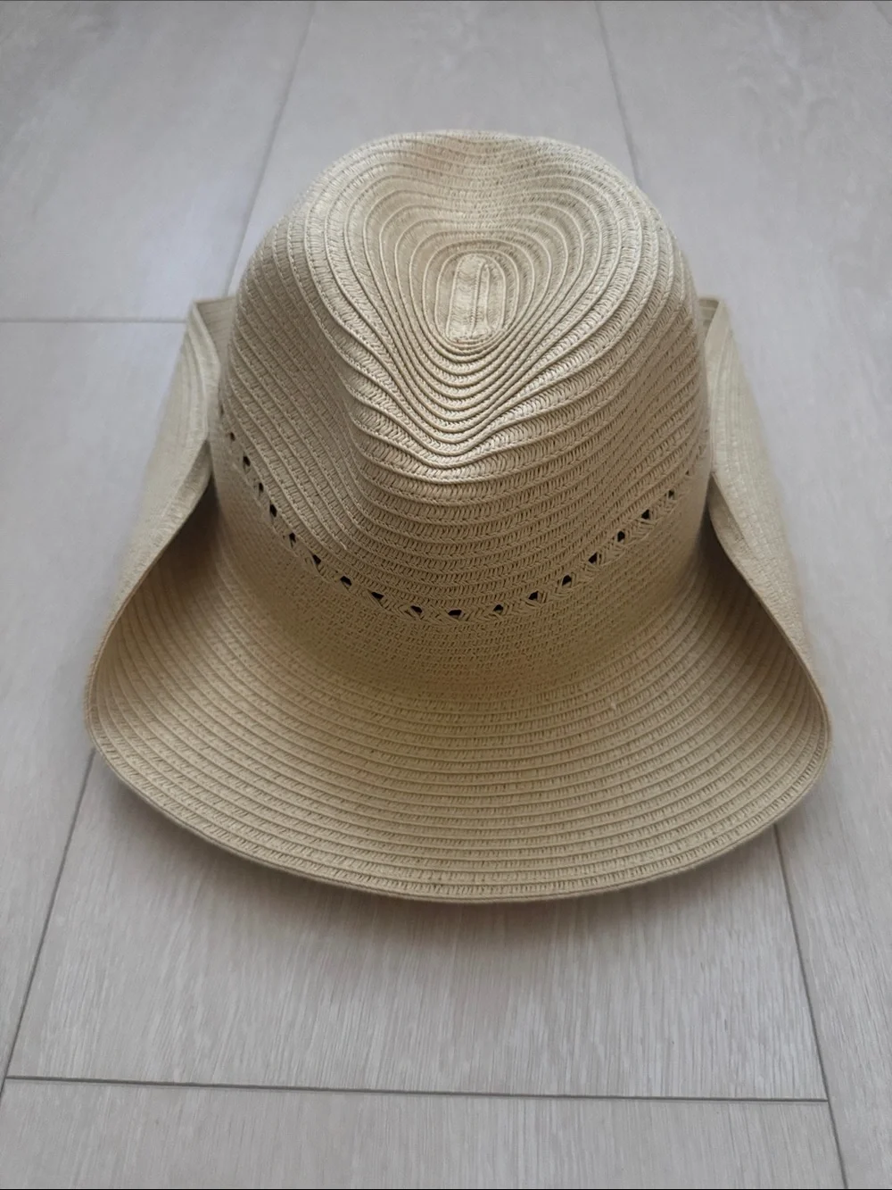 Shade & Shore Natural Straw Fedora with Vent Trim